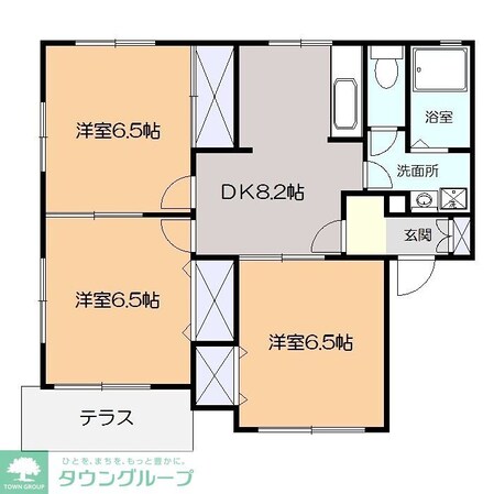 ライフコア萩Cの物件間取画像